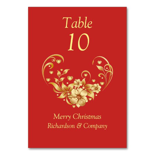 Tischnummer für Weihnachten im Unternehmen (Vorderseite)