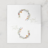 Tischnummer für Wildblume Platzkarte (Außenseite Aufgefaltet)