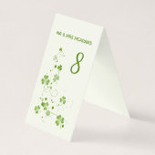 Tischnummer für Wirbles Kleeblatt in Irland Visitenkarten (Rückseite)