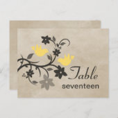 Tischnummer Gelbe Blütenblätter Postkarte (Vorne/Hinten)