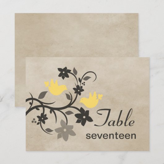 Tischnummer Gelbe Blütenblätter Postkarte (Vorne/Hinten)