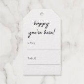 Tischnummer Gepäckmarke Couple Initials Modern Geschenkanhänger (Rückseite)