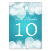 Tischnummer glühen und sparkeln Türkis (Vorderseite)