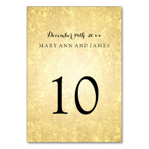 Tischnummer Gold Foil Look Stars Confetti