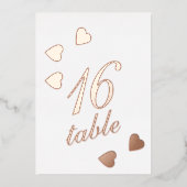 Tischnummer Gold gepresste Herzklopfen (Vorderseite)