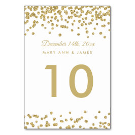 Tischnummer Gold Imitats Glitzer Confetti White