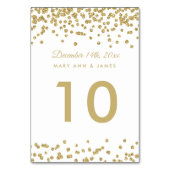 Tischnummer Gold Imitats Glitzer Confetti White (Rückseite)