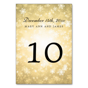 Tischnummer Gold Winter Wonderland Sparkone