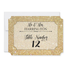 Tischnummer-GoldGlitzer-Herr u. Frau Modern Fab