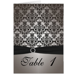 Tischnummer Grau und Schwarz Damaskus