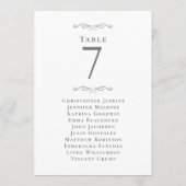 Tischnummer Gray Card für die Hochzeitgastsitzlist (Rückseite)