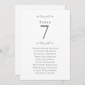 Tischnummer Gray Card für die Hochzeitgastsitzlist (Vorne/Hinten)