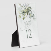 Tischnummer Greenery Watercolor Wedding Easel Fotoplatte (Seite)