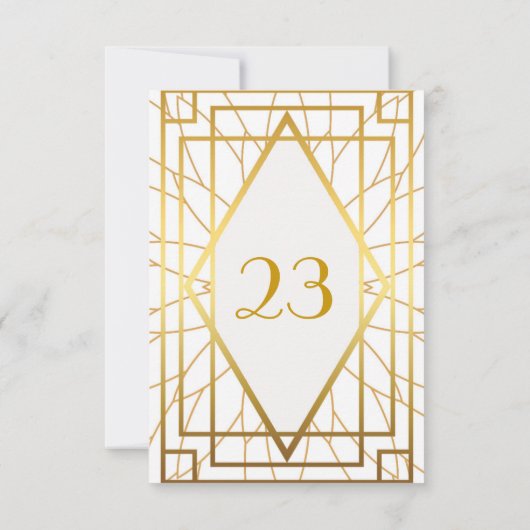 Tischnummer, Großer Gatsby, elegant, elegant, schi Einladung (Rückseite)