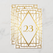 Tischnummer, Großer Gatsby, elegant, elegant, schi Einladung (Vorne/Hinten)