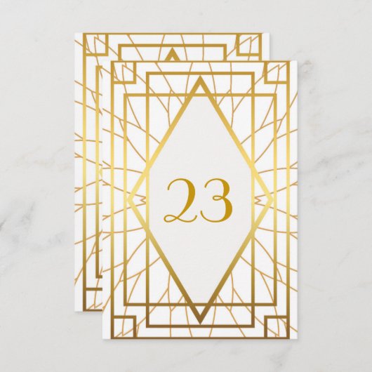 Tischnummer, Großer Gatsby, elegant, elegant, schi Einladung (Vorne/Hinten)