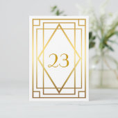 Tischnummer, Großer Gatsby, elegant, elegant, schi Einladung (Stehend Vorderseite)