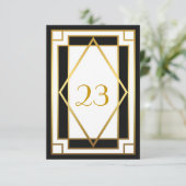 Tischnummer, Großer Gatsby, elegant, schick, schwa Einladung (Stehend Vorderseite)
