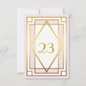 Tischnummer, Großer Gatsby, elegant, schick, weiß  Einladung (Vorderseite)