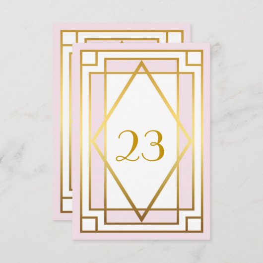 Tischnummer, Großer Gatsby, elegant, schick, weiß  Einladung (Vorne/Hinten)