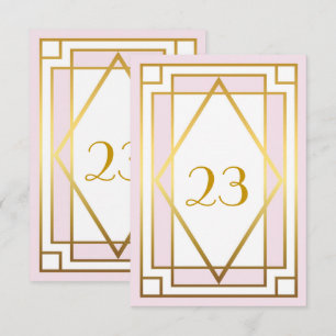 Tischnummer, Großer Gatsby, elegant, schick, weiß  Einladung