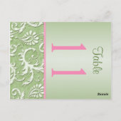 Tischnummer Grün/Rosa Damaske (Rückseite)