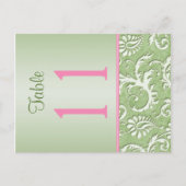 Tischnummer Grün/Rosa Damaske (Vorderseite)