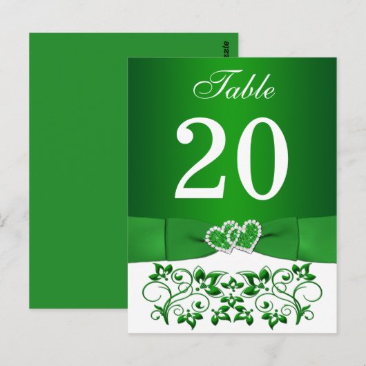 Tischnummer Grün, Weiß (Vorne/Hinten)