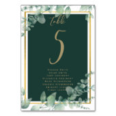 TISCHNUMMER HAUSHALT Grünpflanzen Eukalyptus (Vorderseite)