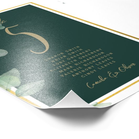 TISCHNUMMER HAUSHALT Grünpflanzen Eukalyptus Fotodruck (Ecke)