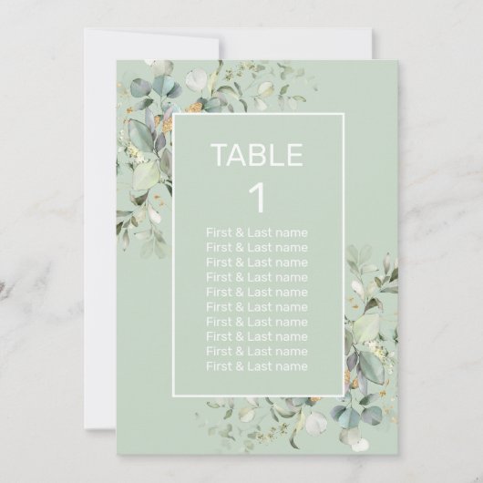 Tischnummer Hervorragende Farbe, Eleganter Minimal (Vorderseite)