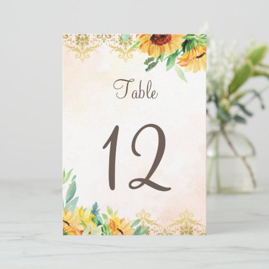 Tischnummer Hochzeit Blumenblumen (Stehend Vorderseite)