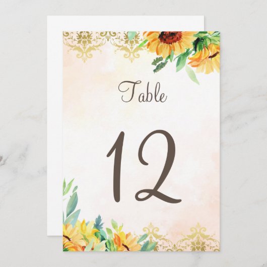 Tischnummer Hochzeit Blumenblumen (Vorne/Hinten)