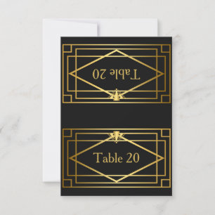 Tischnummer, Hochzeit, Meeting, Gatsby, Schwarz Einladung