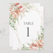 Tischnummer Hochzeit Rose (Vorne/Hinten)