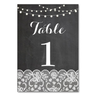 Tischnummer Hochzeit rustikale Chalkboard Lights L