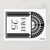 Tischnummer Hochzeit Schwarz-Weiß Art Deco Stil (Rückseite)