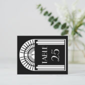 Tischnummer Hochzeit Schwarz-Weiß Art Deco Stil (Stehend Vorderseite)