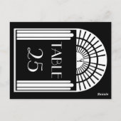 Tischnummer Hochzeit Schwarz-Weiß Art Deco Stil (Rückseite)