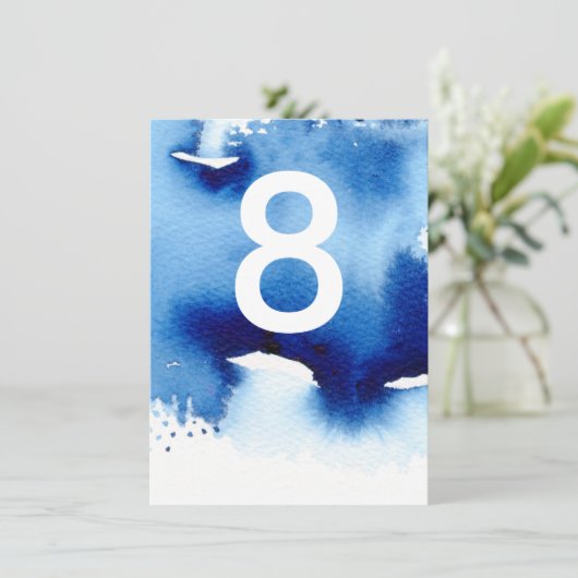 TISCHNUMMER Hochzeit stilvoll marineblau (Stehend Vorderseite)