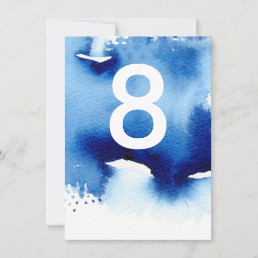 TISCHNUMMER Hochzeit stilvoll marineblau (Vorderseite)