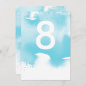TISCHNUMMER Hochzeit stilvolles Aqua Blue Aqua (Vorne/Hinten)