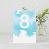 TISCHNUMMER Hochzeit stilvolles Aqua Blue Aqua (Stehend Vorderseite)