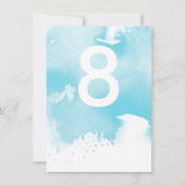 TISCHNUMMER Hochzeit stilvolles Aqua Blue Aqua (Rückseite)