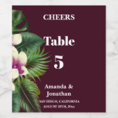 Tischnummer Hochzeit Weinflora Weinkeller Weinetikett (Einzelnes Label)