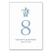 Tischnummer Hochzeiten am Strand Cards Sea Turtle (Vorderseite)