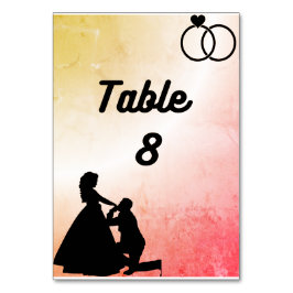 Tischnummer-Hochzeitkarte Tischnummer