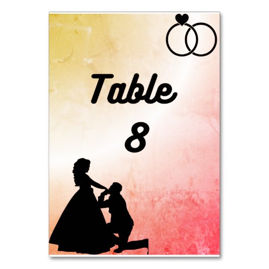 Tischnummer-Hochzeitkarte Tischnummer (Vorderseite)