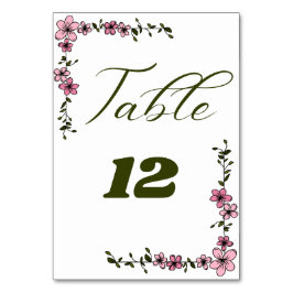 Tischnummer-Hochzeitkarte Tischnummer