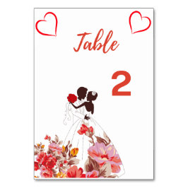 Tischnummer-Hochzeitkarte Tischnummer